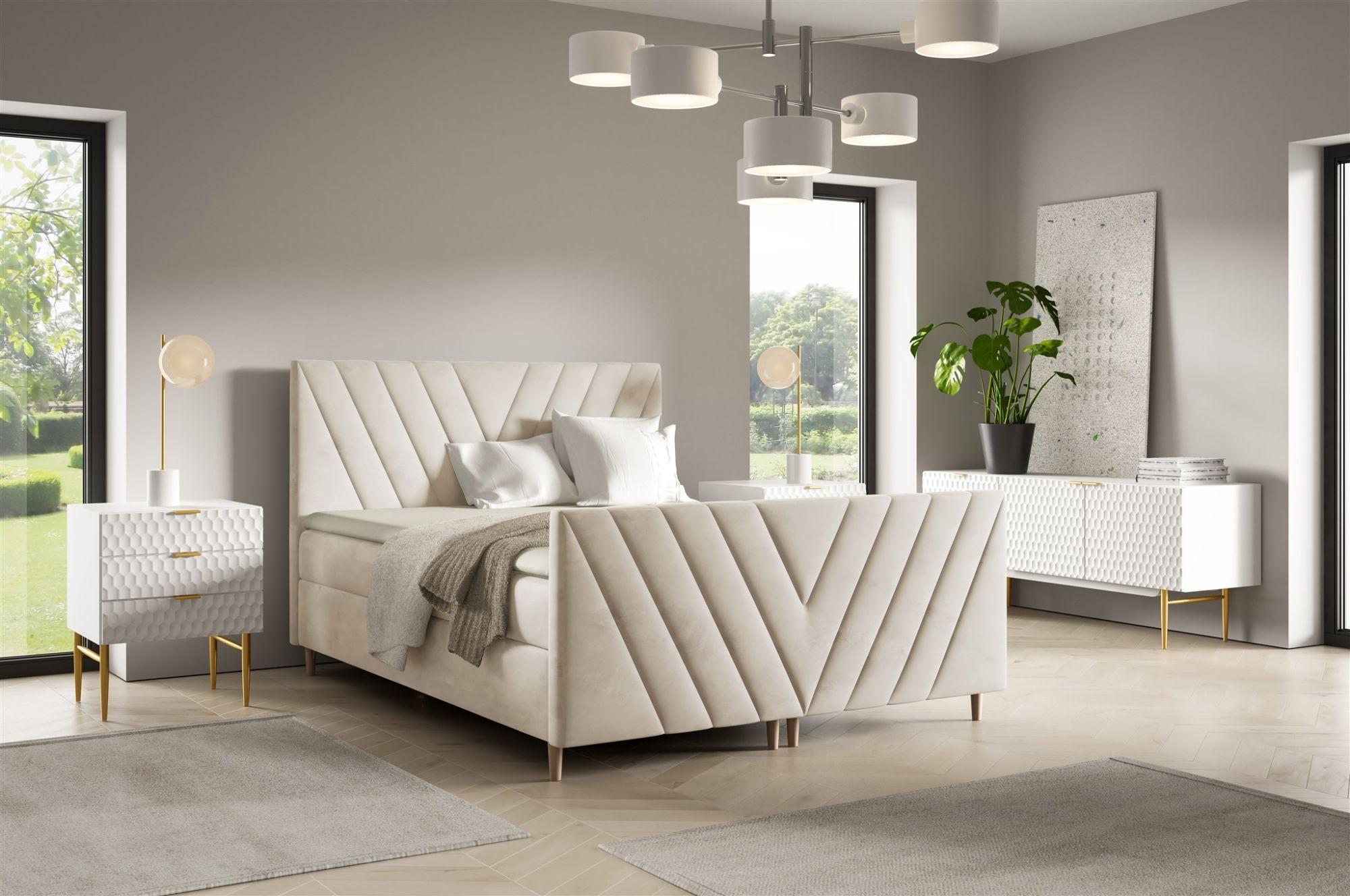 wohnli-moebel-suche-800001178345-1 BOXBETT Carlito In überlänge Textil Fun Möbel Möbel > Betten > Boxspringbetten Weiß