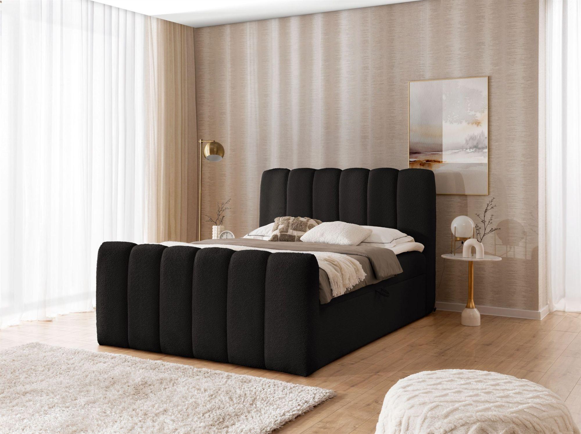 BOXBETT Denis Textil Fun Möbel Möbel > Betten > Boxspringbetten Schwarz
