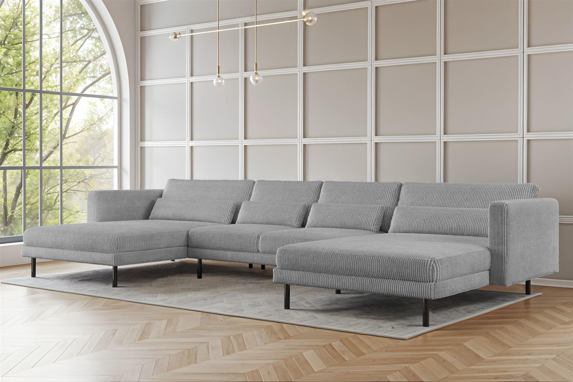wohnli-moebel-suche-800001178547-1 WOHNLANDSCHAFT Agada In Poso Textil Fun Möbel Möbel > Sofas & Couches > Wohnlandschaften > Wohnlandschaften U-Form Grau