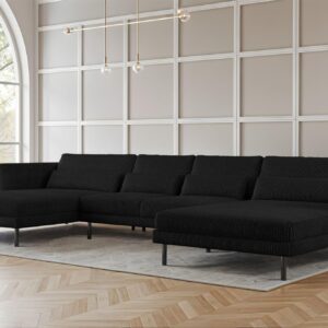 wohnli-moebel-suche-800001178561-1 WOHNLANDSCHAFT Agada In Poso Textil Fun Möbel Möbel > Sofas & Couches > Wohnlandschaften > Wohnlandschaften U-Form Schwarz