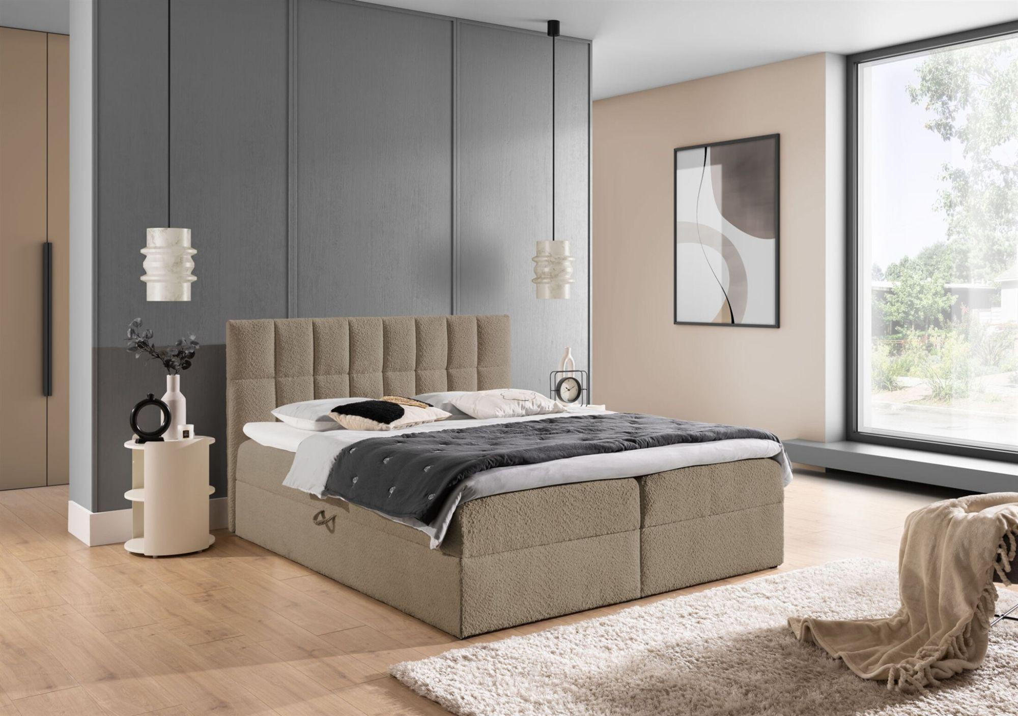 BOXBETT Dominga Textil Fun Möbel Möbel > Betten > Boxspringbetten Beige