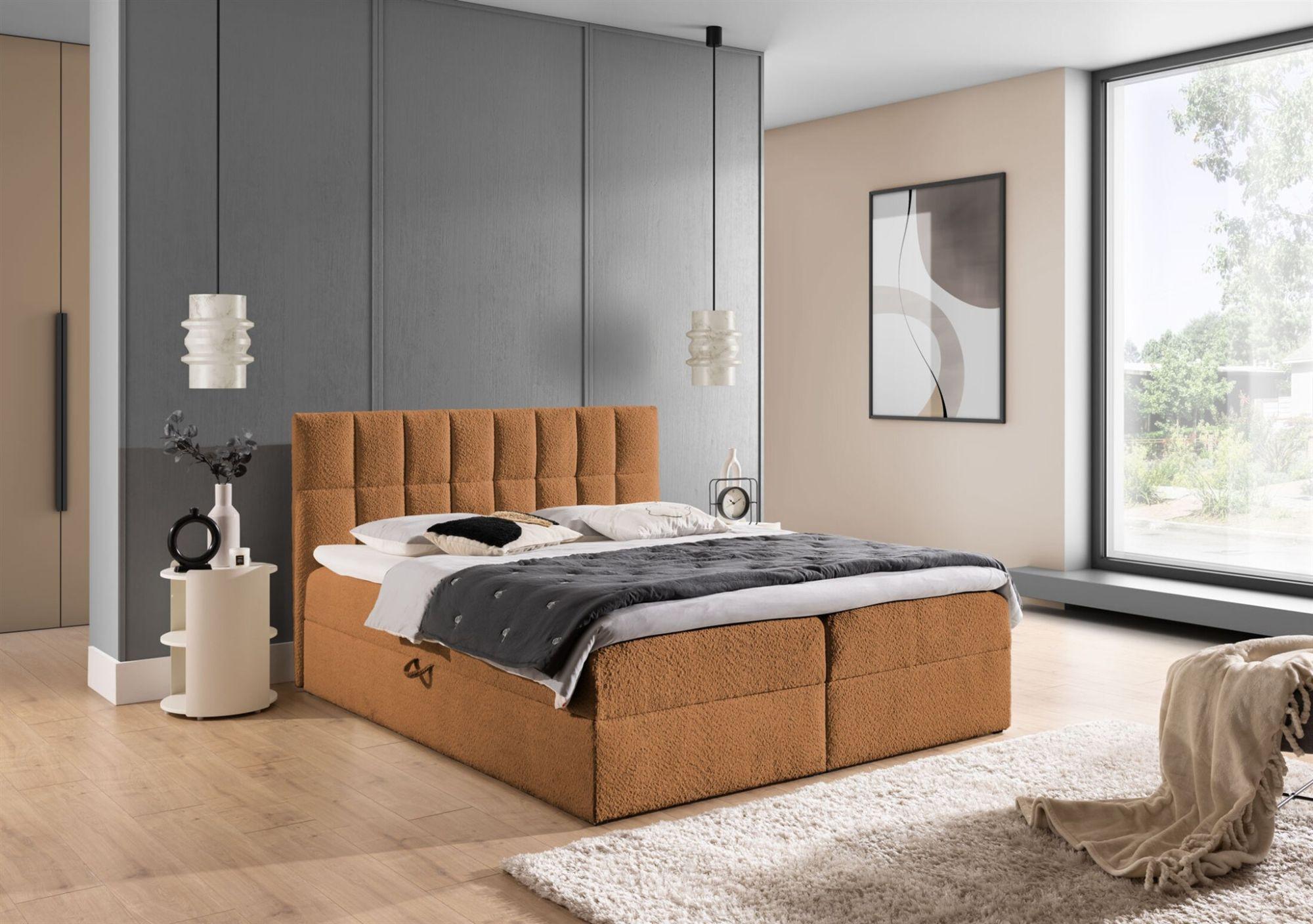 BOXBETT Dominga Textil Fun Möbel Möbel > Betten > Boxspringbetten Braun