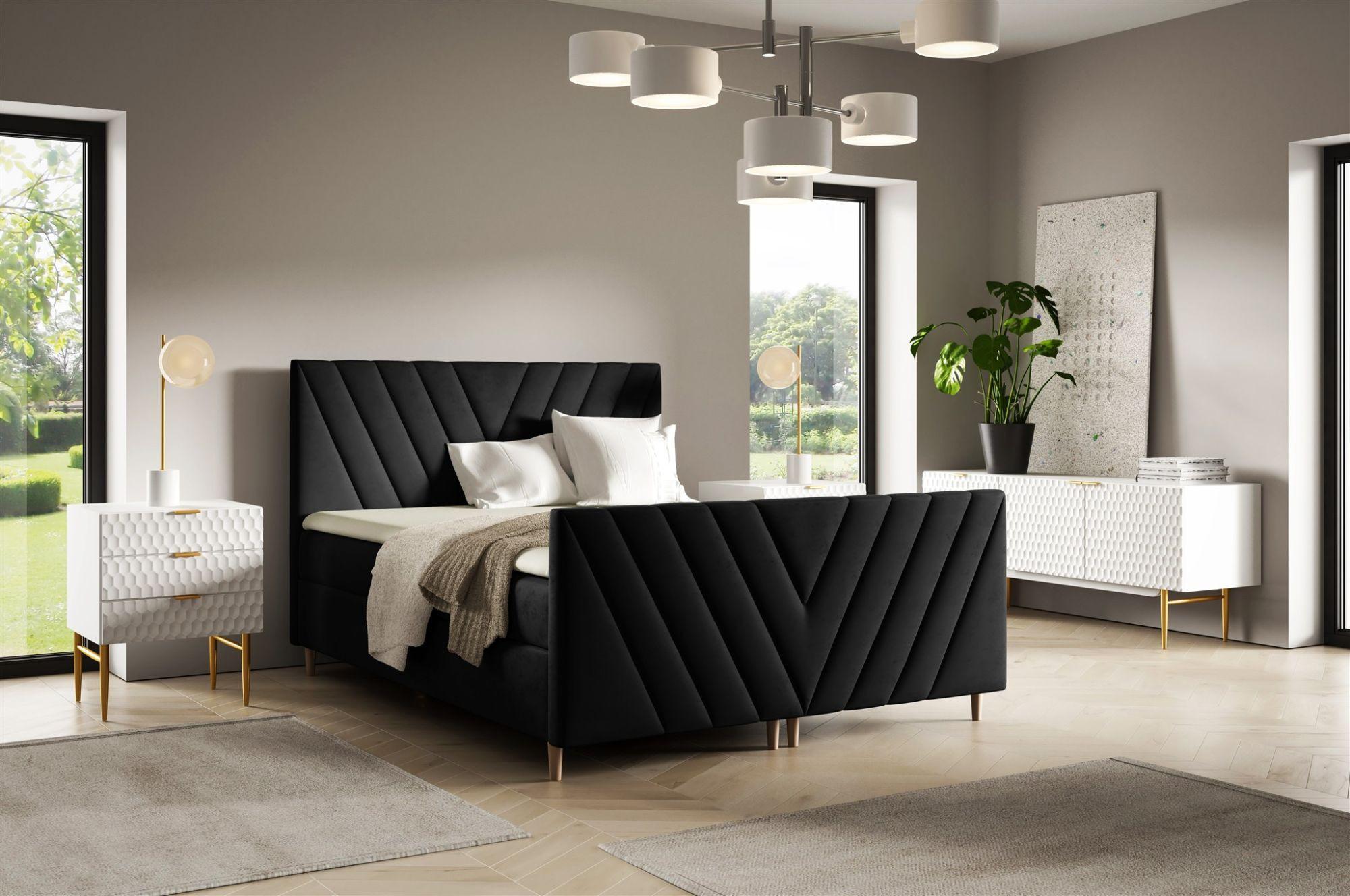 BOXBETT Carlito In überlänge Textil Fun Möbel Möbel > Betten > Boxspringbetten Schwarz