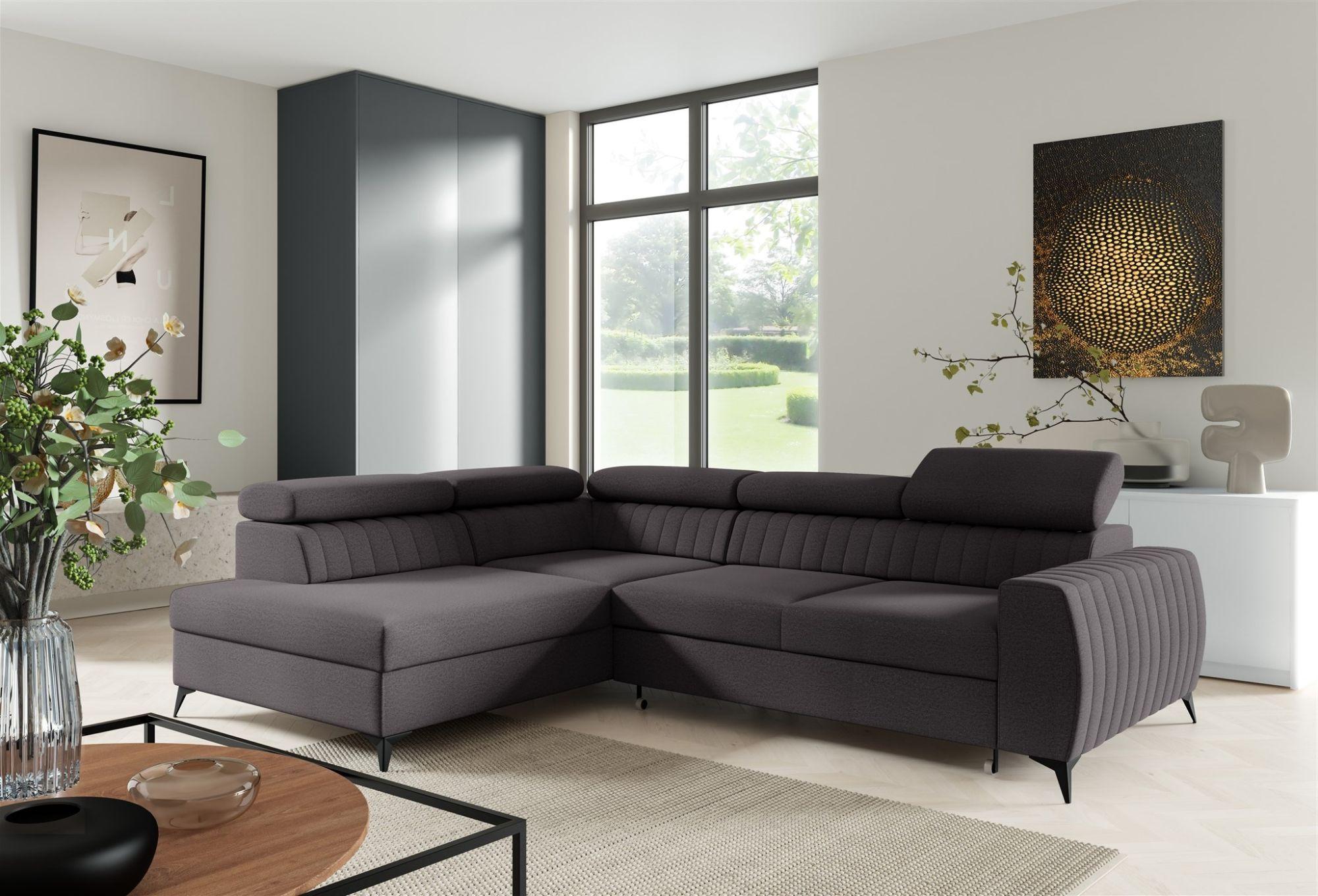 ECKSOFA Toronto Textil Fun Möbel Möbel > Sofas & Couches > Wohnlandschaften > Ecksofas Schwarz