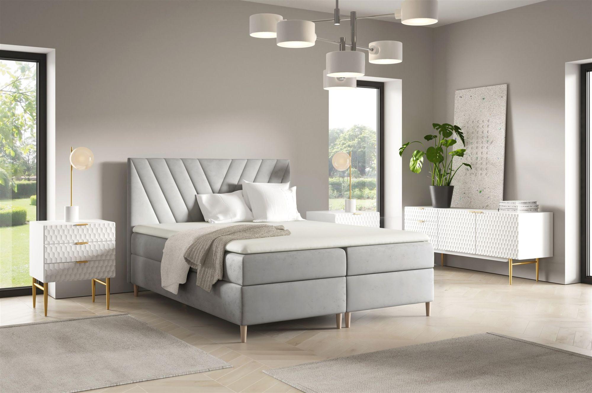 BOXBETT Espen Textil Fun Möbel Möbel > Betten > Boxspringbetten Grau