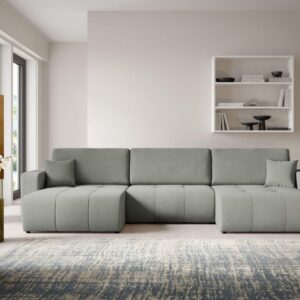 WOHNLANDSCHAFT Augusto Textil Fun Möbel Möbel > Sofas & Couches > Wohnlandschaften > Wohnlandschaften U-Form Grau