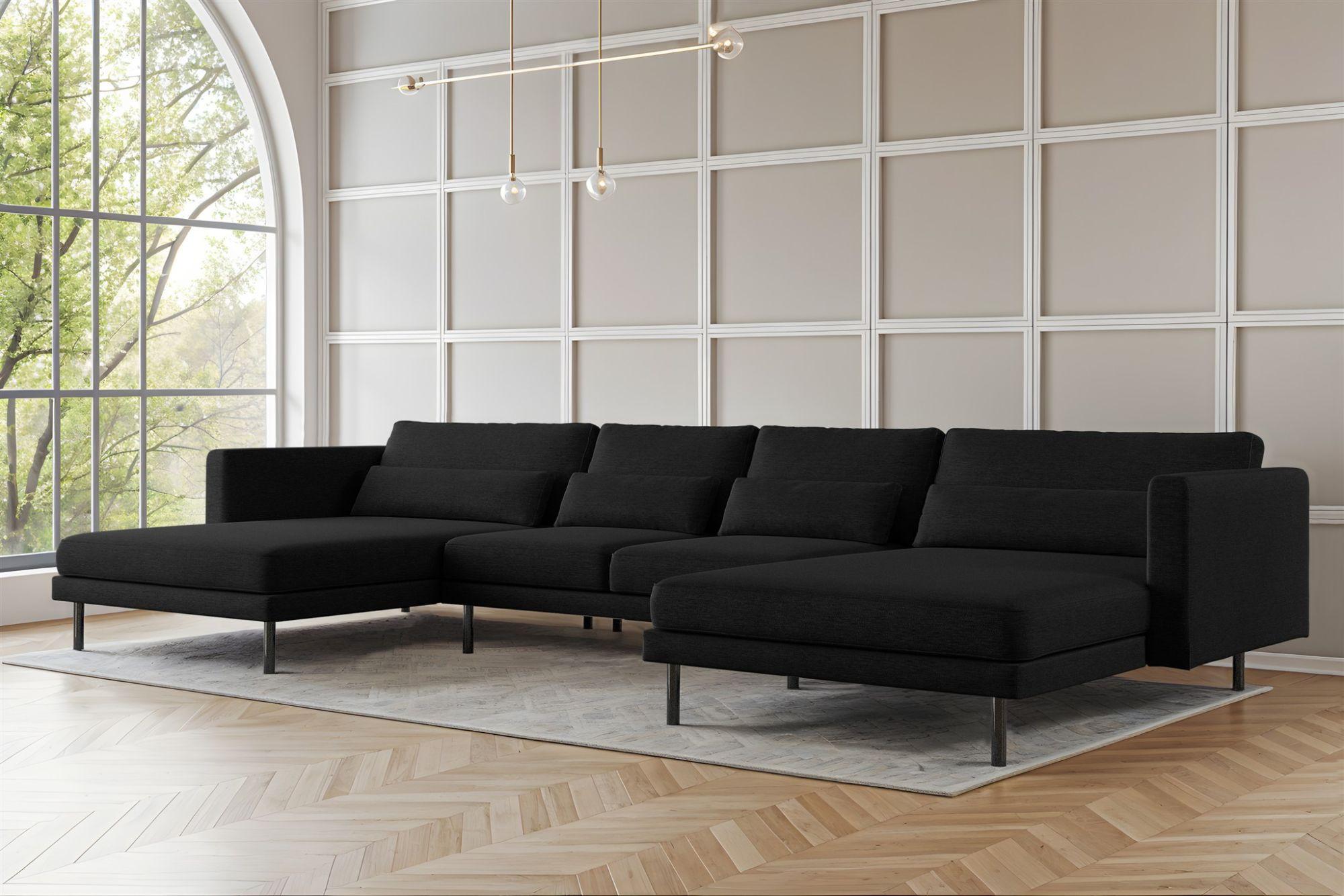 wohnli-moebel-suche-800001178791-1 WOHNLANDSCHAFT Agada In Verita Textil Fun Möbel Möbel > Sofas & Couches > Wohnlandschaften > Wohnlandschaften U-Form Schwarz