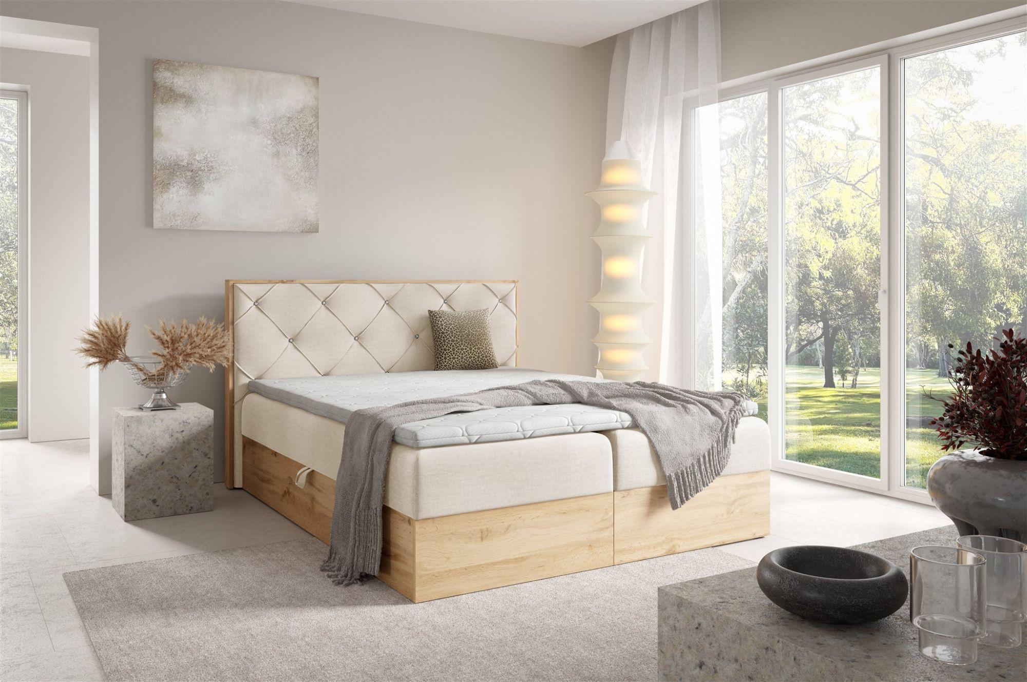 BOXBETT Helios In überlänge Textil Fun Möbel Möbel > Betten > Boxspringbetten Weiß