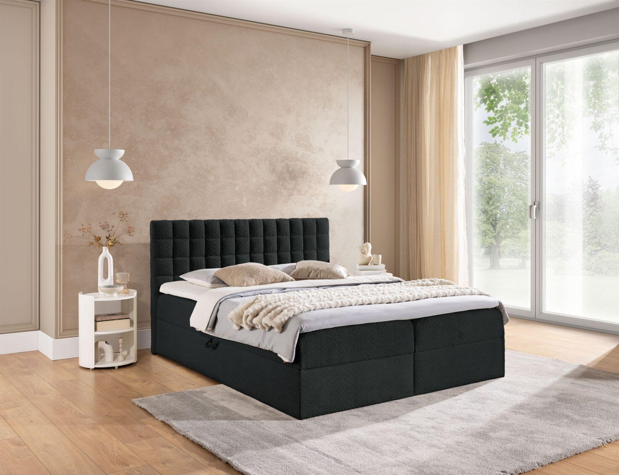 BOXBETT Toribo In überlänge Textil Fun Möbel Möbel > Betten > Boxspringbetten Schwarz