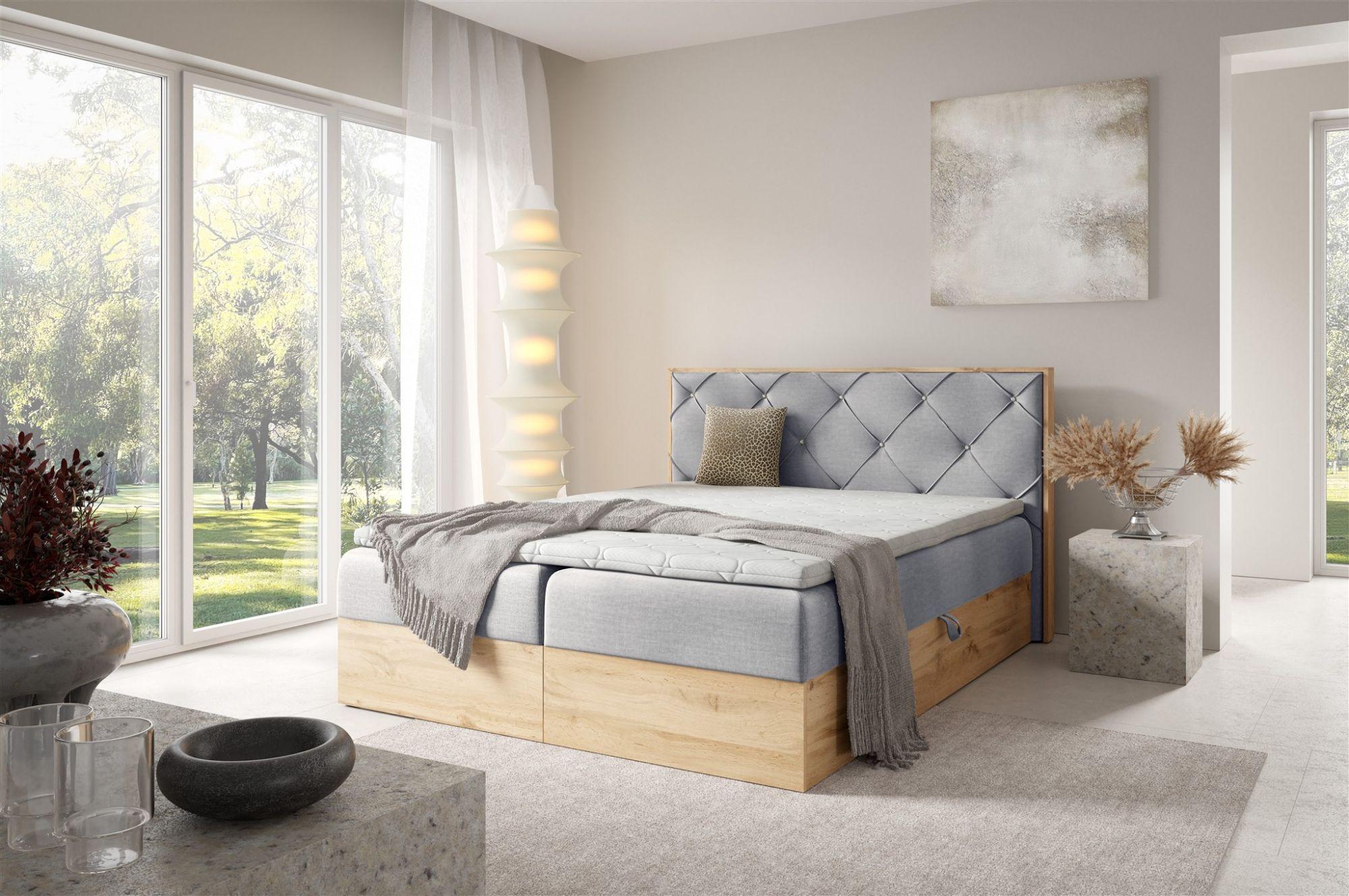 wohnli-moebel-suche-800001178970-1 BOXBETT Helios In überlänge Textil Fun Möbel Möbel > Betten > Boxspringbetten Grau