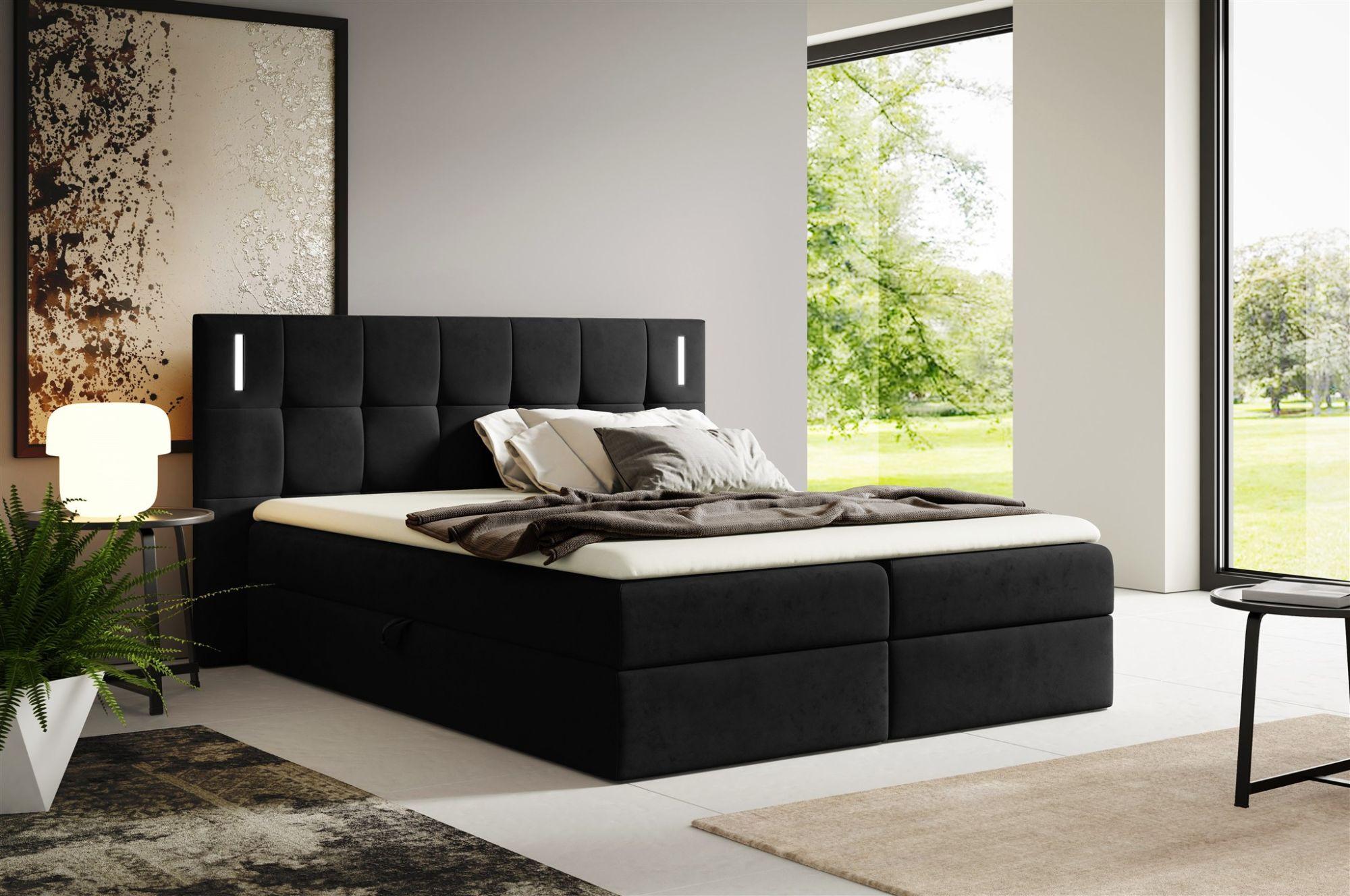 wohnli-moebel-suche-800001178971-1 BOXBETT Martim Textil Fun Möbel Möbel > Betten > Boxspringbetten Schwarz