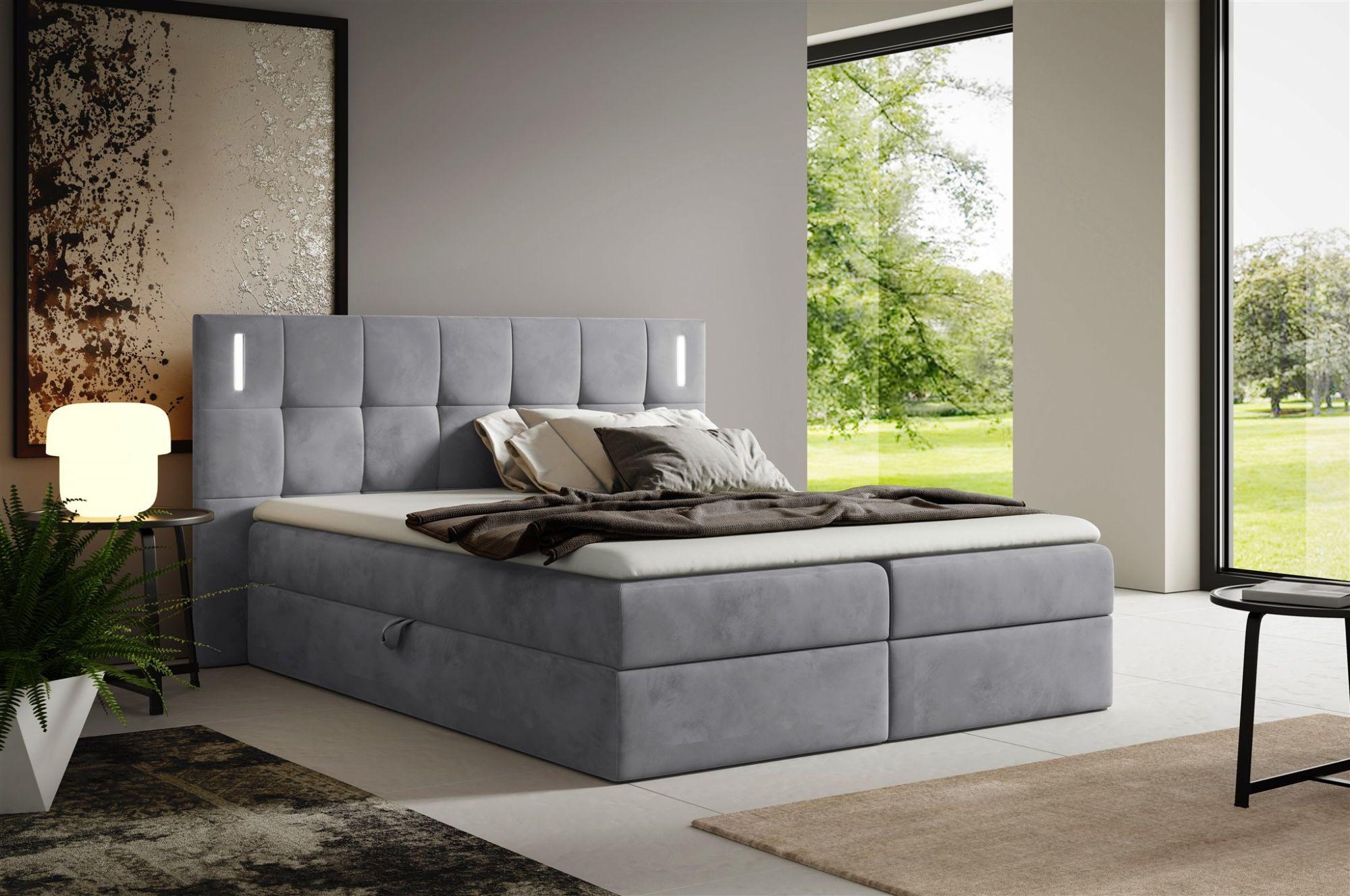 BOXBETT Martim Textil Fun Möbel Möbel > Betten > Boxspringbetten Grau