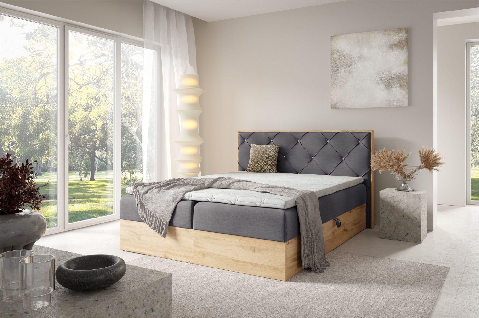 BOXBETT Helios In überlänge Textil Fun Möbel Möbel > Betten > Boxspringbetten Grau