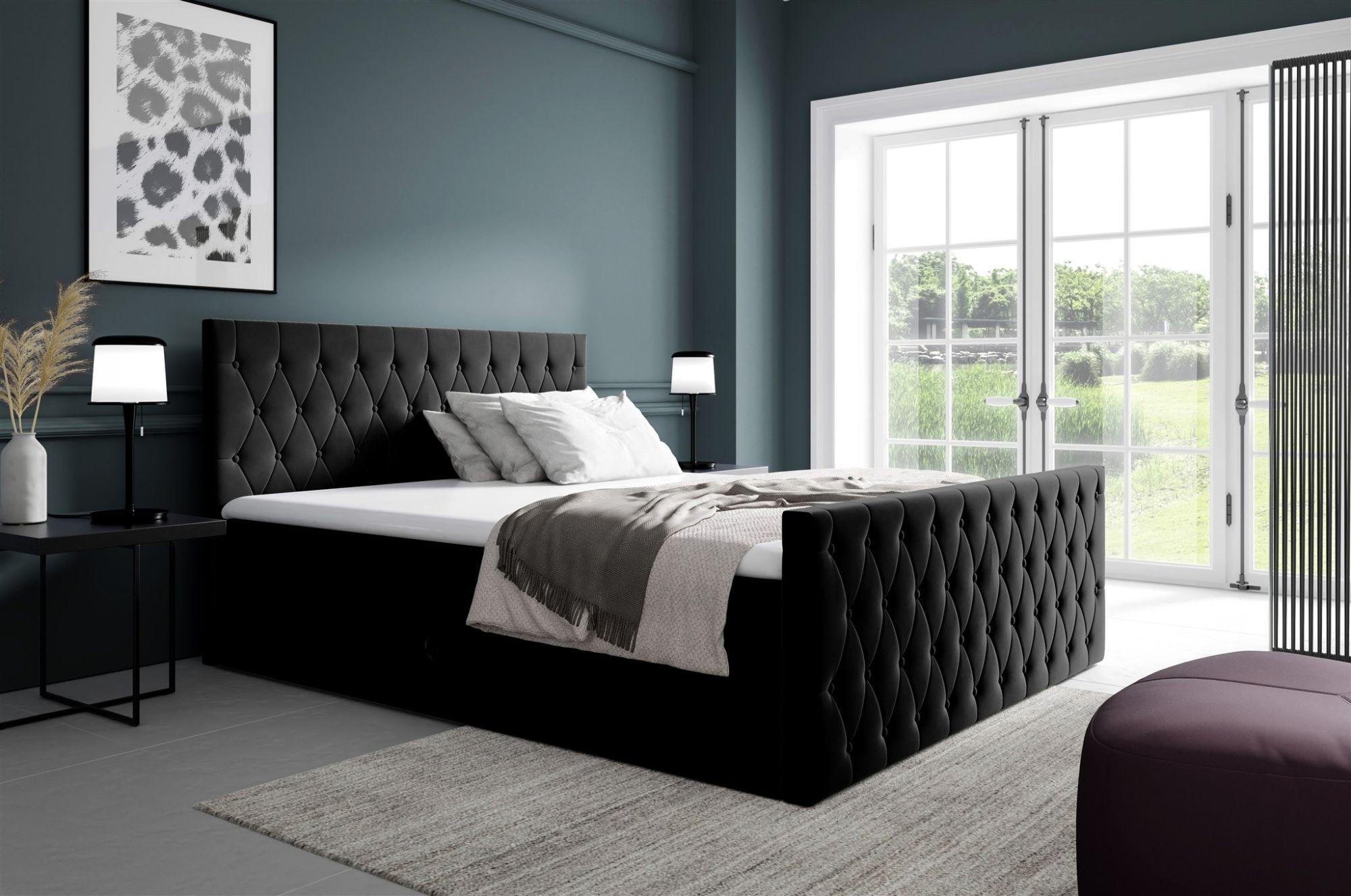 wohnli-moebel-suche-800001179137-1 BOXBETT Asher Textil Fun Möbel Möbel > Betten > Boxspringbetten Schwarz