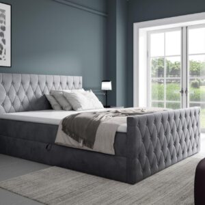BOXBETT Asher Textil Fun Möbel Möbel > Betten > Boxspringbetten Grau