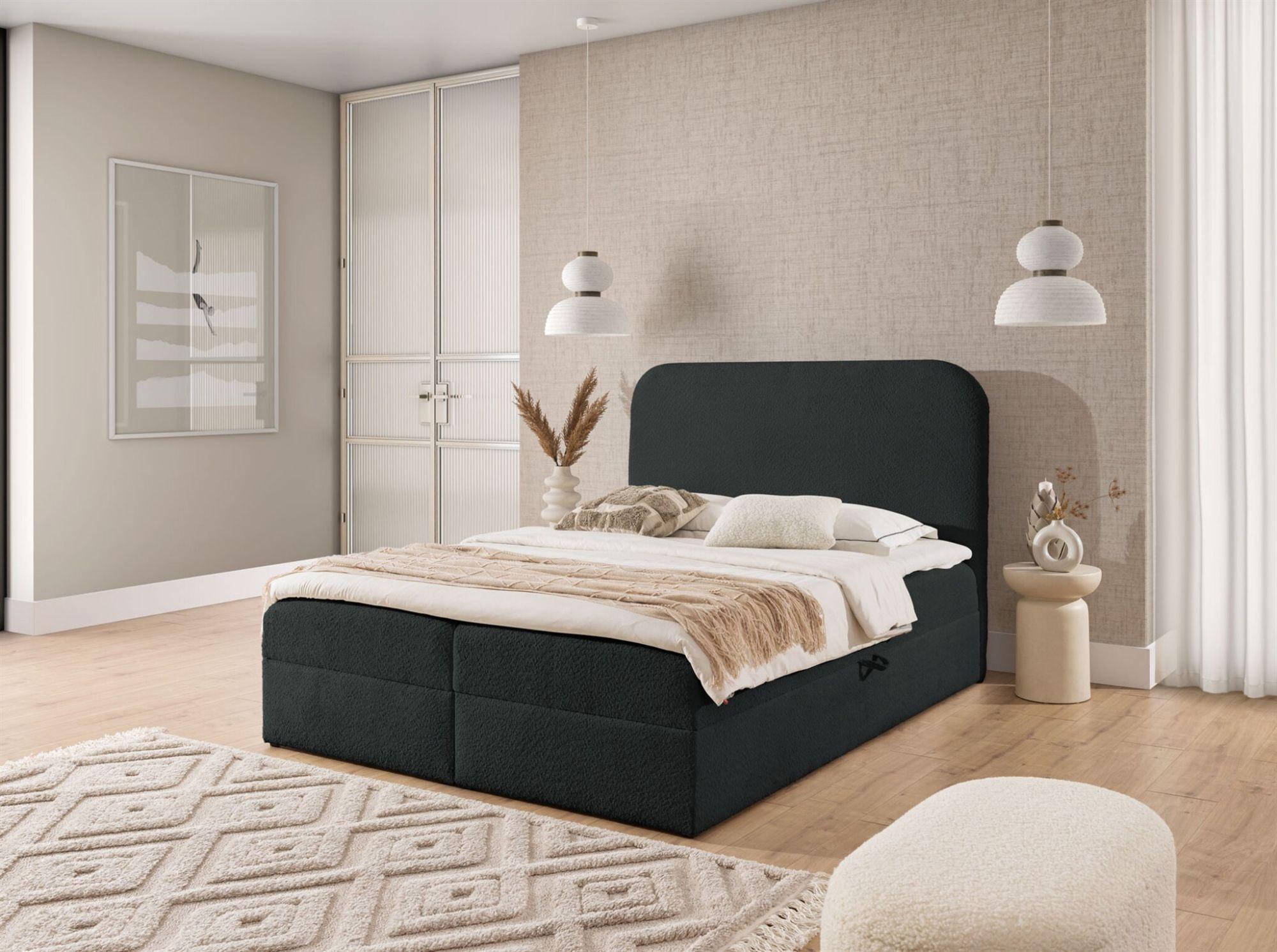 BOXBETT Bineta In überlänge Textil Fun Möbel Möbel > Betten > Boxspringbetten Schwarz