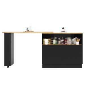 STEHTISCH mit Stauraum und Schiebetüren – Multifunktionaler Bartisch 120 cm Holzwerkstoff, Metall Urban Meuble Möbel > Tische > Bartische Schwarz