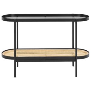 wohnli-moebel-suche-800001186008-1 KONSOLENTISCH Schwarz/Heller Holzfarbton Reno Metall Beliani Möbel > Kommoden & Schubladenschränke > Konsolentische Schwarz
