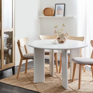 ESSTISCH 120/120 cm Weiß Cosmo Holzwerkstoff Beliani Möbel > Tische > Esstische Weiß