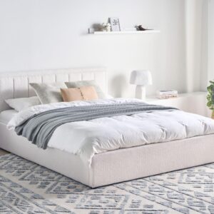wohnli-moebel-suche-800001186182-1 POLSTERBETT 160x200 cm Weiß Montlaur Textil Beliani Möbel > Betten > Polsterbetten Weiß