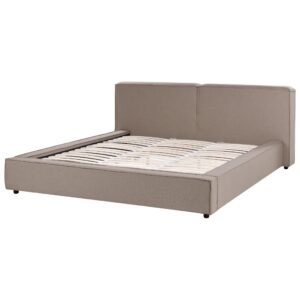 wohnli-moebel-suche-800001186209-1 POLSTERBETT mit Lattenrost 180x200 cm Braun Linards Textil Beliani Möbel > Betten > Polsterbetten Braun