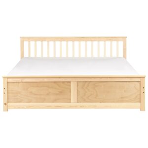 wohnli-moebel-suche-800001186214-1 BETT mit Lattenrost 180x200 cm Heller Holzfarbton Olendon Holz Beliani Möbel > Betten Braun