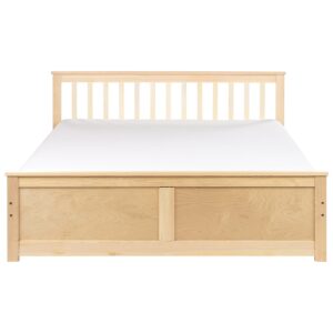 BETT mit Lattenrost 160x200 cm Heller Holzfarbton Olendon Holz Beliani Möbel > Betten Braun