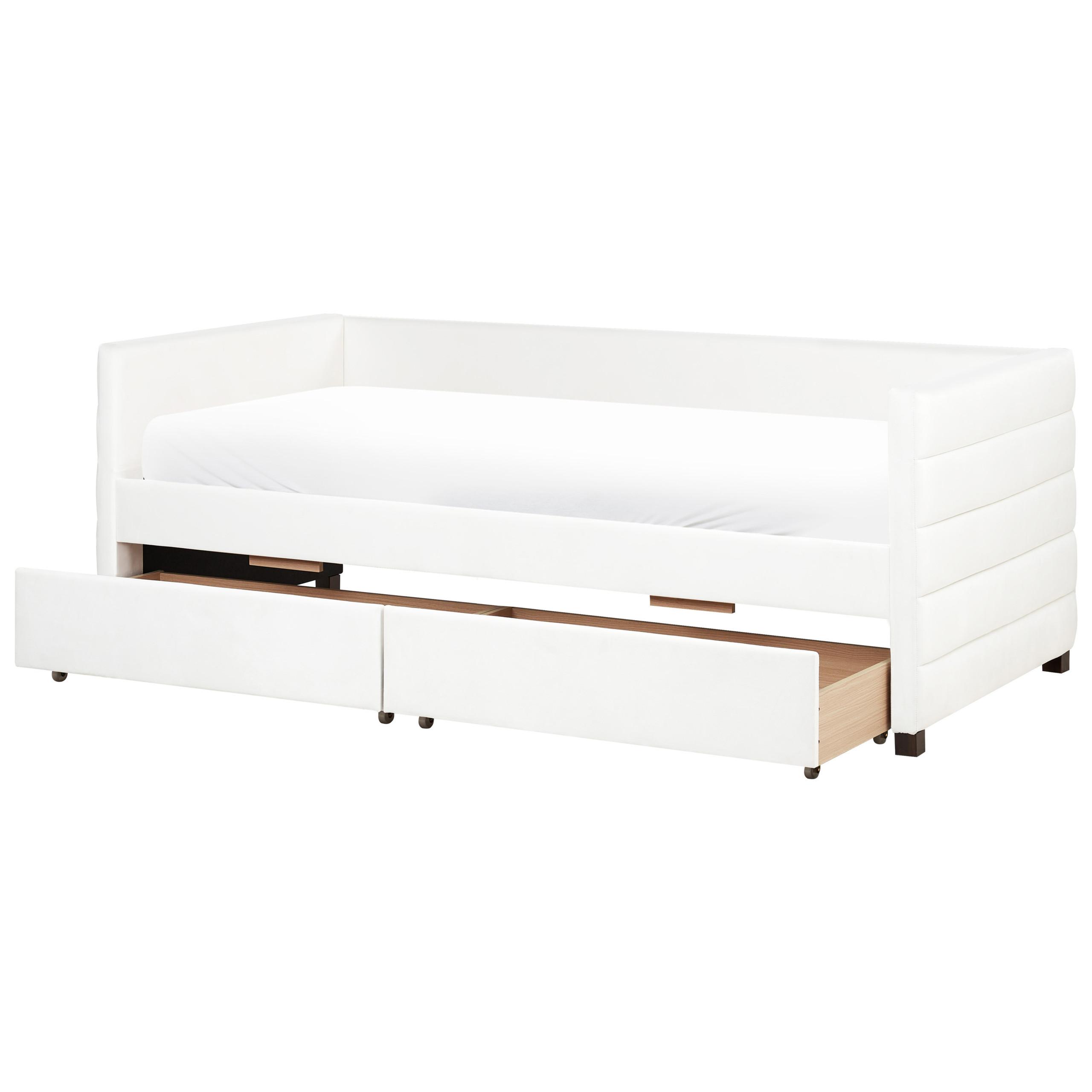 Wohnli Möbelsuche - TAGESBETT mit Stauraum 90x200 cm Weiß Marray