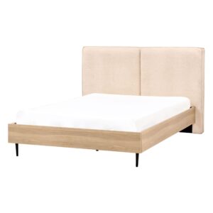 BETT mit Lattenrost 140x200 cm Beige Izernore Textil Beliani Möbel > Betten Beige