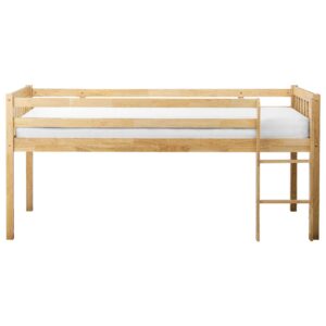 HALBHOCHBETT 90x200 cm Heller Holzfarbton Peipin Holz Beliani Möbel > Betten > Hoch- und Etagenbetten > Hochbetten Braun