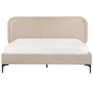 wohnli-moebel-suche-800001186272-1 POLSTERBETT mit Lattenrost 140x200 cm Beige Suzette Textil Beliani Möbel > Betten > Polsterbetten Taupe