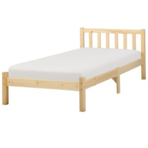 Wohnli Möbelsuche - BETT mit Lattenrost 90x200 cm Heller Holzfarbton Florac