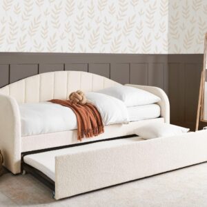 wohnli-moebel-suche-800001186312-1 AUSZIEHBETT 90x200 cm Beige Eyburie Textil Beliani Möbel > Betten Beige