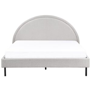 BETT mit Lattenrost 160x200 cm Grau Margut Textil Beliani Möbel > Betten Grau