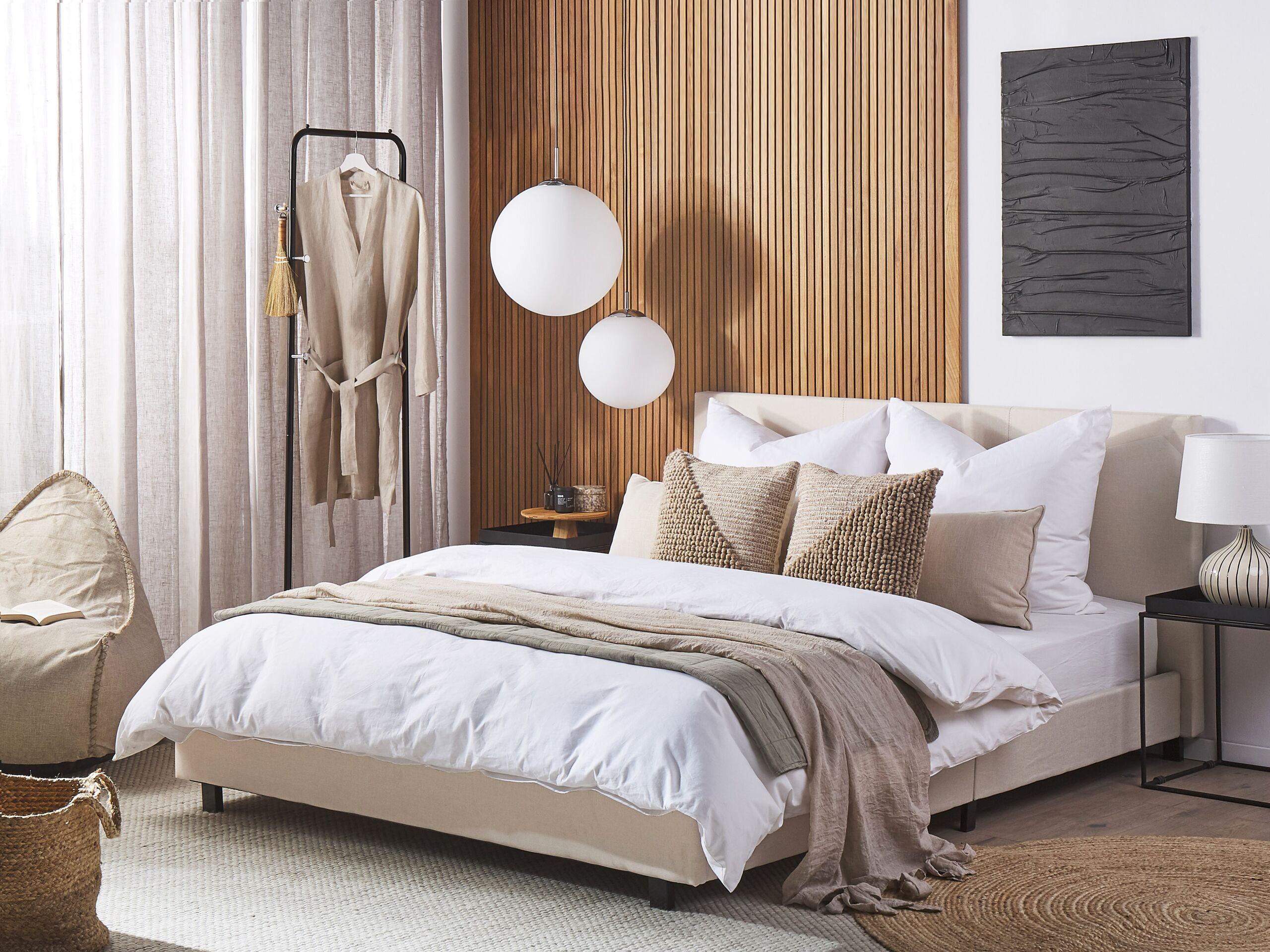wohnli-moebel-suche-800001186319-1 WASSERBETT 160x200 cm Beige Albi Textil Beliani Möbel > Betten Beige