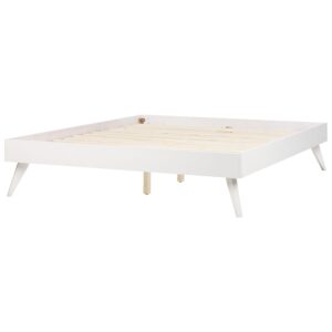 BETT mit Lattenrost 160x200 cm Weiß Berric Holzwerkstoff Beliani Möbel > Betten Weiß