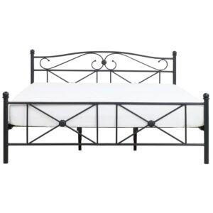 BETT mit Lattenrost 180x200 cm Schwarz Rodez Metall Beliani Möbel > Betten Schwarz