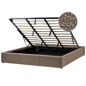 Wohnli Möbelsuche - BETT Bouclé 180/200 cm Taupe Dinan