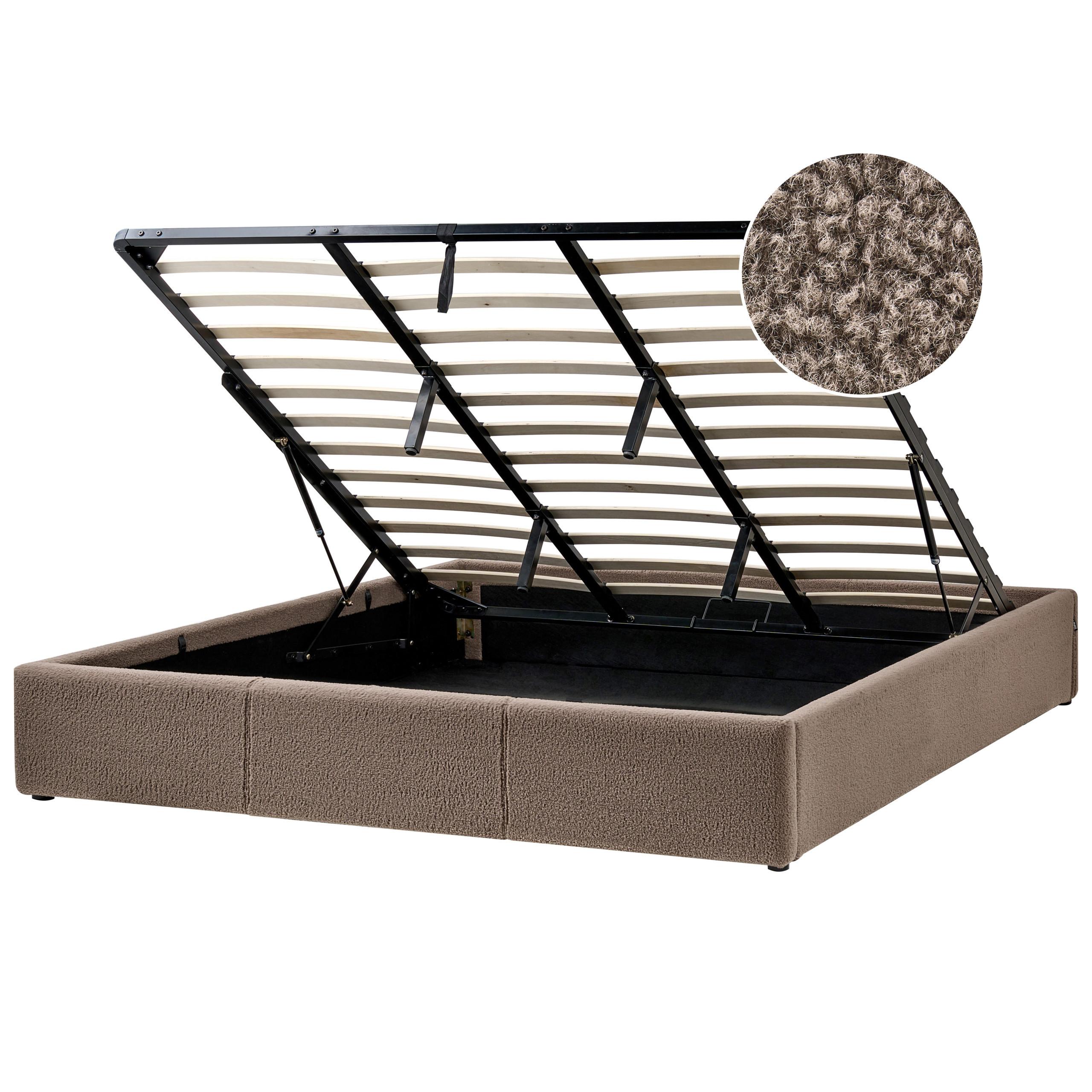 wohnli-moebel-suche-800001186357 Wohnli Möbelsuche - BETT Bouclé 180/200 cm Taupe Dinan