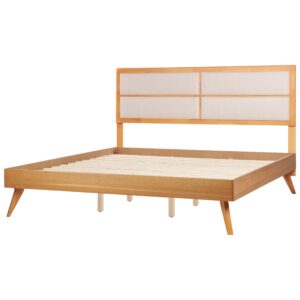 wohnli-moebel-suche-800001186418-1 BETT mit Lattenrost 180x200 cm Heller Holzfarbton Poissy Holzwerkstoff Beliani Möbel > Betten Braun