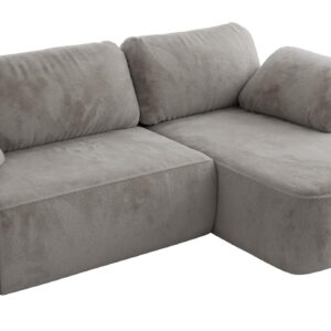 Wohnli Möbelsuche - ECKSCHLAFSOFA CUBO L Hellgrau Plüsch - rechts