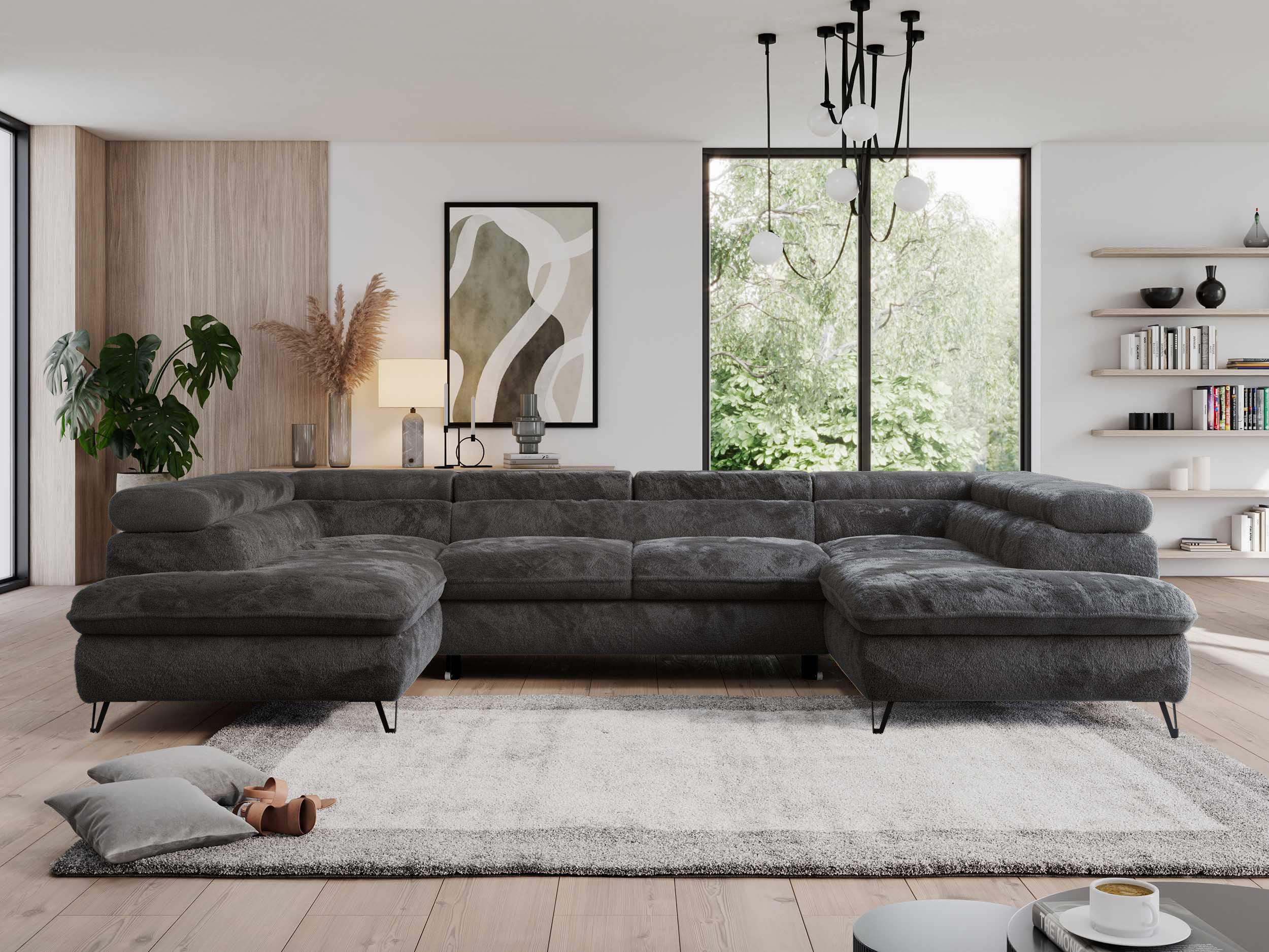 wohnli-moebel-suche-800001187256-1 WOHNLANDSCHAFT PETER U Plüsch Anthrazit Textil MKS Möbel > Sofas & Couches > Wohnlandschaften > Wohnlandschaften U-Form Anthrazit