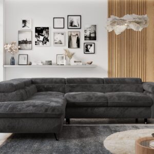 wohnli-moebel-suche-800001187261-1 ECKSOFA PETER L Anthrazit Plüsch - Links Seite Textil MKS Möbel > Sofas & Couches > Wohnlandschaften > Ecksofas Anthrazit