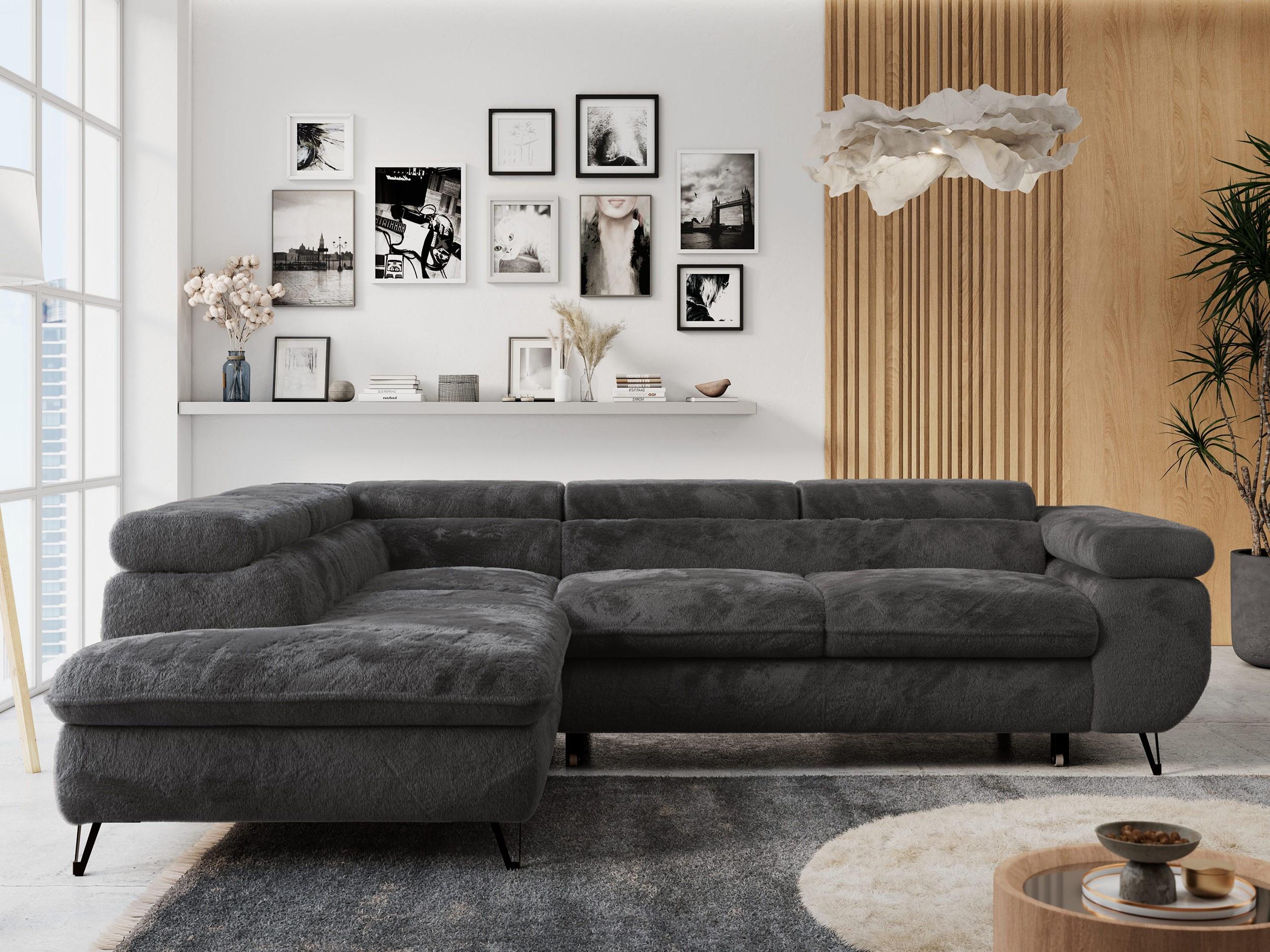 wohnli-moebel-suche-800001187261-1 ECKSOFA PETER L Anthrazit Plüsch - Links Seite Textil MKS Möbel > Sofas & Couches > Wohnlandschaften > Ecksofas Anthrazit