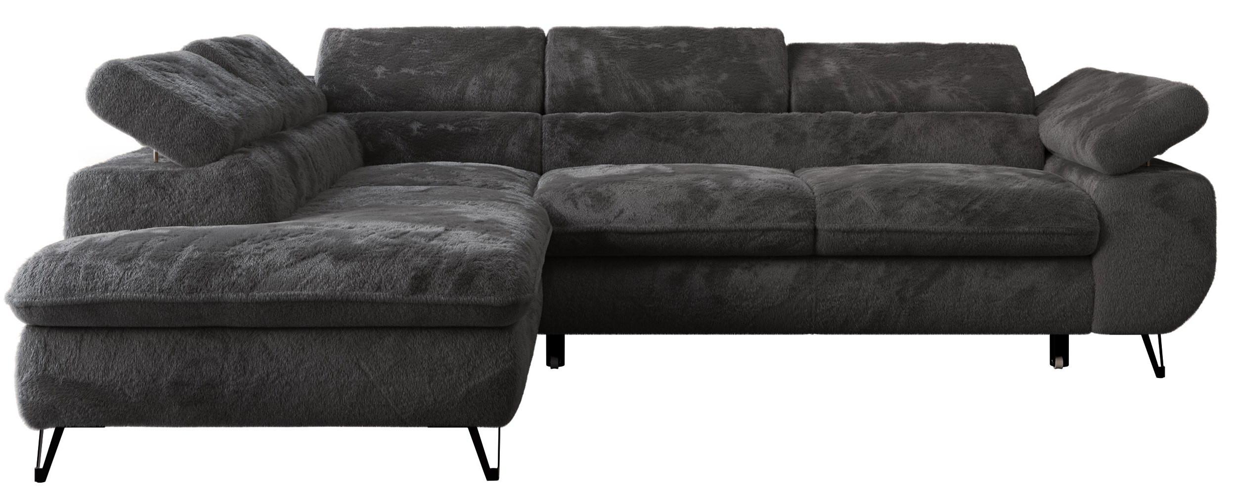 Wohnli Möbelsuche - ECKSOFA PETER L Anthrazit Plüsch - Links Seite