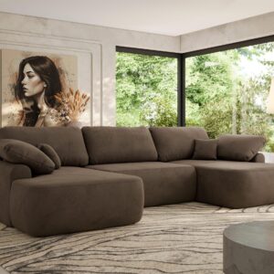 wohnli-moebel-suche-800001187310-1 WOHNLANDSCHAFT CUBO U Braun Velvet Textil MKS Möbel > Sofas & Couches > Wohnlandschaften > Wohnlandschaften U-Form Braun