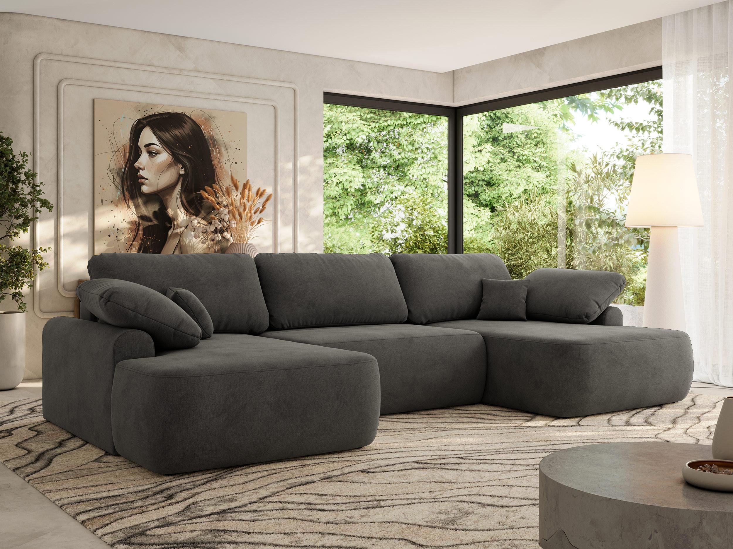wohnli-moebel-suche-800001187321-1 WOHNLANDSCHAFT CUBO U Dunkelgrau Velvet Textil MKS Möbel > Sofas & Couches > Wohnlandschaften > Wohnlandschaften U-Form Grau