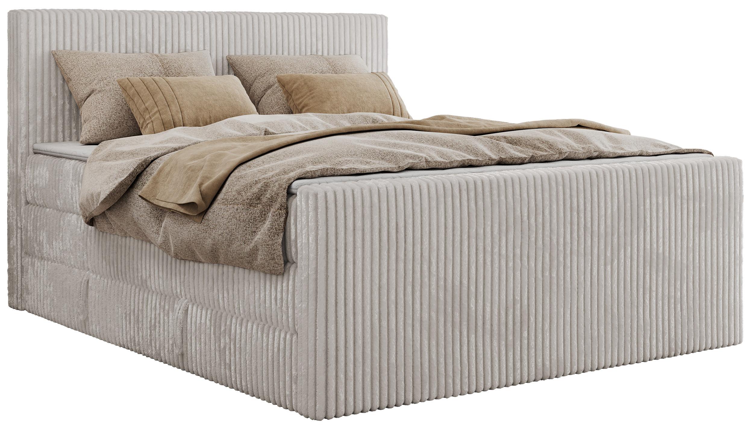 wohnli-moebel-suche-800001187372 Wohnli Möbelsuche - BOXSPRINGBETT TILIANO KING DUO 200/200 - Hellgrau Cord - H4