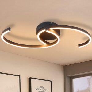 wohnli-moebel-suche-800001188503-1 LED-DECKENLEUCHTE Oliver 60/16/9 cm Deckenlampe Metall ZMH Lampen & Leuchten > LED-Leuchten > LED-Deckenleuchten Schwarz
