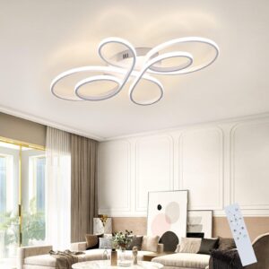 LED-DECKENLEUCHTE Falterstil 66/41/9.5 cm Deckenlampe Metall ZMH Lampen & Leuchten > LED-Leuchten > LED-Deckenleuchten Weiß